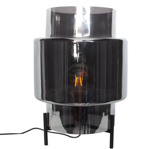 Rookglas tafellamp e27 fitting met stekker en schakelaar