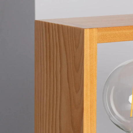 Minimalistische tafellamp vierkant hout met E27 fitting 'Nelie' - FOIR