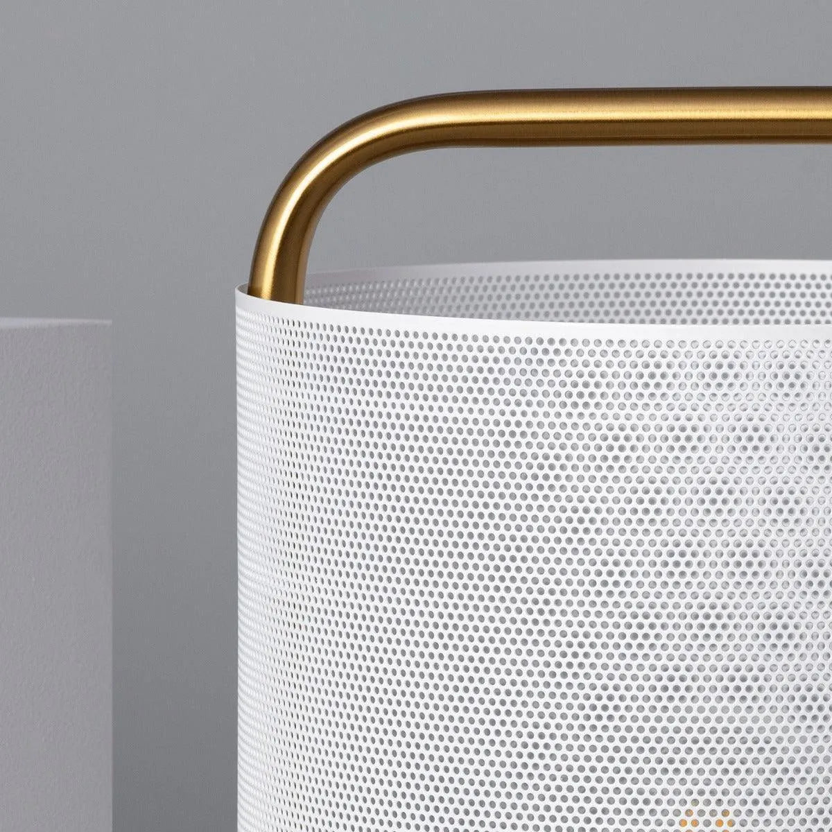 Tafellamp goud wit met gaas stekker en schakelaar 