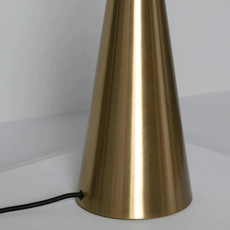 Tafellamp goud met opaalglazen kap E14 fitting stekker & schakelaar 'Elissa' - FOIR