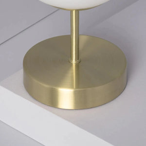 Tafellamp messing & opaalglas met schakelaar & stekker E14 fitting 'Julienne' - FOIR