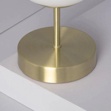 Tafellamp messing & opaalglas met schakelaar & stekker E14 fitting 'Julienne' - FOIR