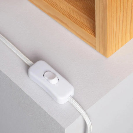 Minimalistische tafellamp vierkant hout met E27 fitting 'Nelie' - FOIR