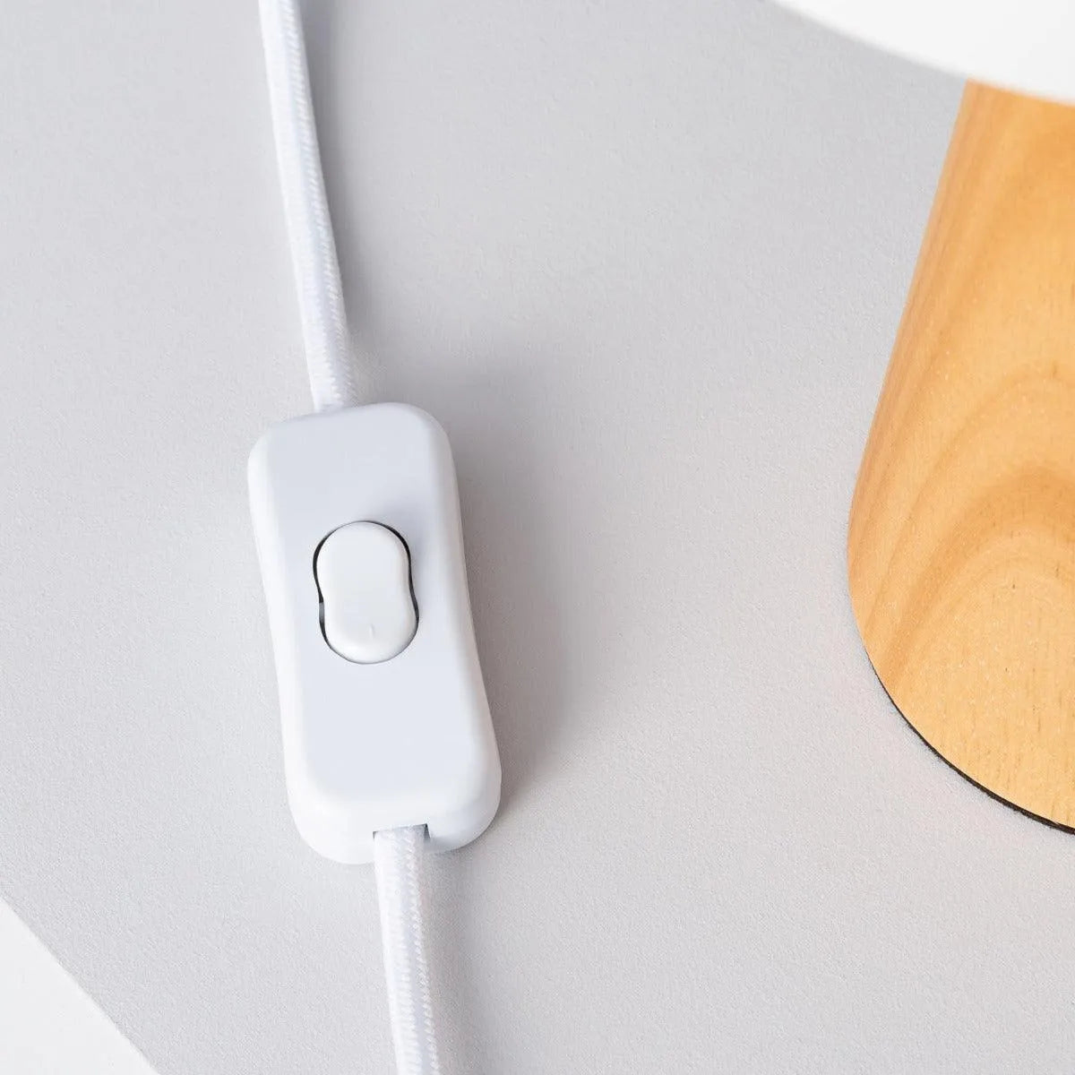 Tafellamp hout wit 'Daya' hout wit E14 fitting modern witte kap - FOIR