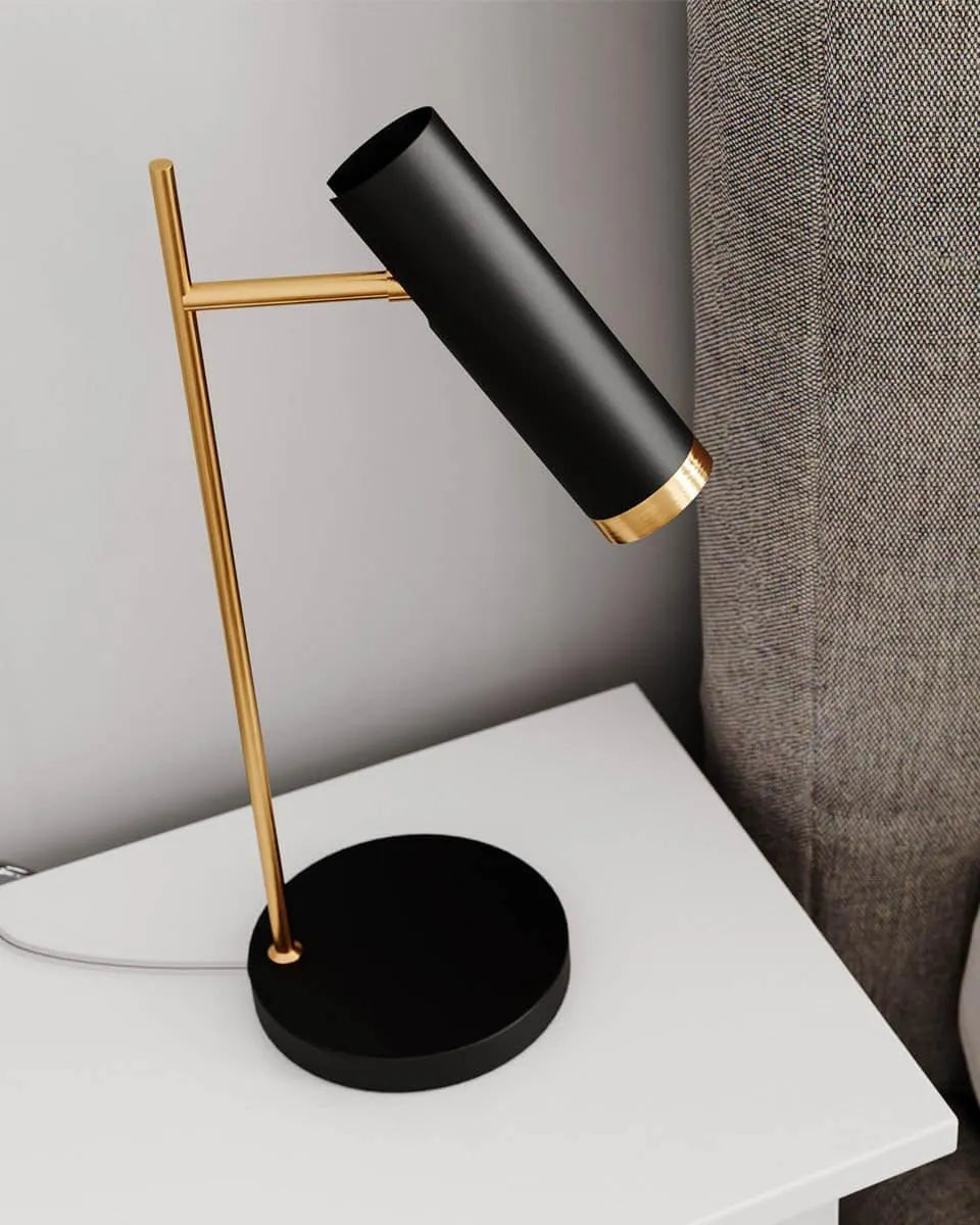 Tafellamp zwart goud met schakelaar en GU10 fitting By Rydens Puls - FOIR