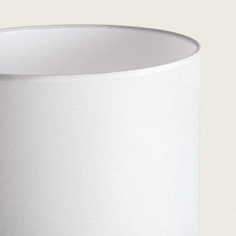 Witte tafellamp met grote stoffen kap E27 fitting 'Popke' - FOIR