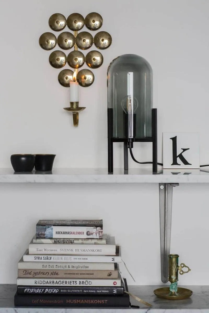 Tafellamp modern rookglas 'Smokey' By Rydens e27 fitting modern 300mm - FOIR