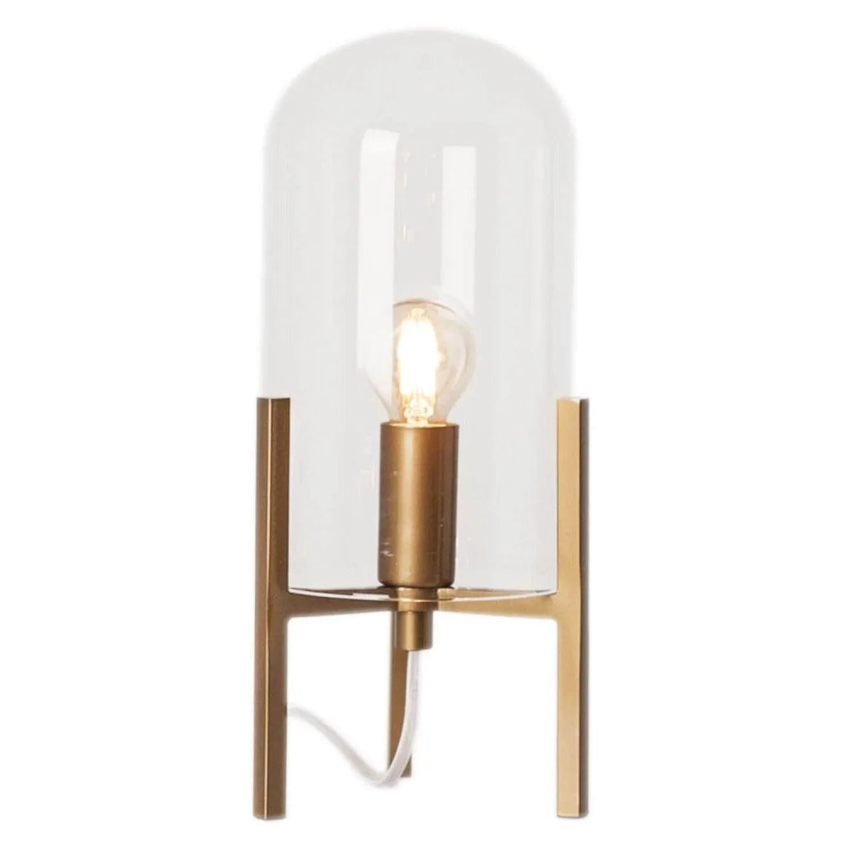 Glazen lamp met stekker en schakelaar