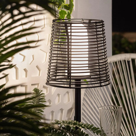 Tafellamp met stekker zwart e27 'Saha' buitenlamp E27 fitting IP44 530mm - FOIR