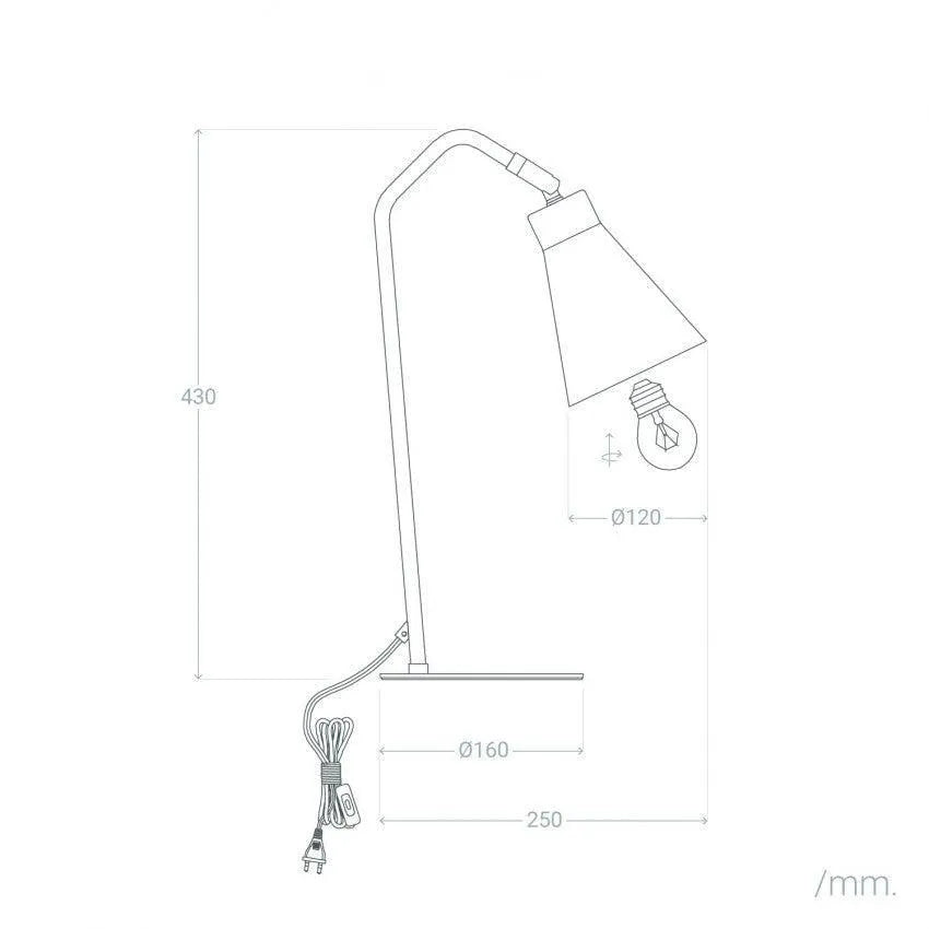 Tafellamp blauw 'Daphne' E27 fitting modern led lamp verstelbaar - FOIR