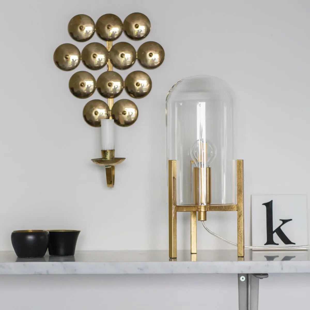 by rydens smokey goud tafellamp met stekker en schakelaar