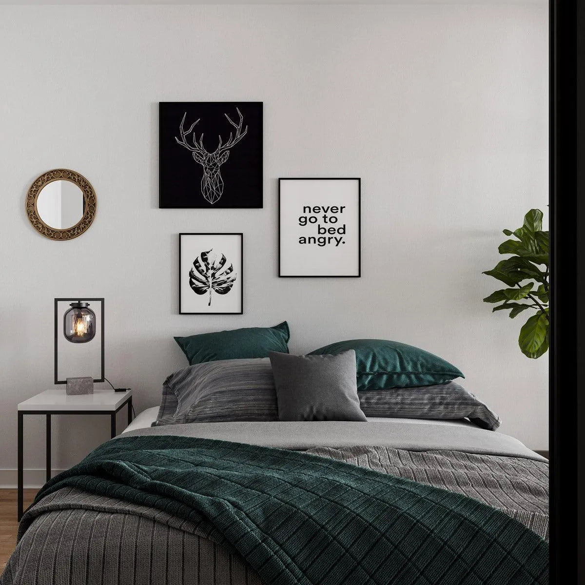 Smoke glas tafellamp grijze zware voet led lamp
