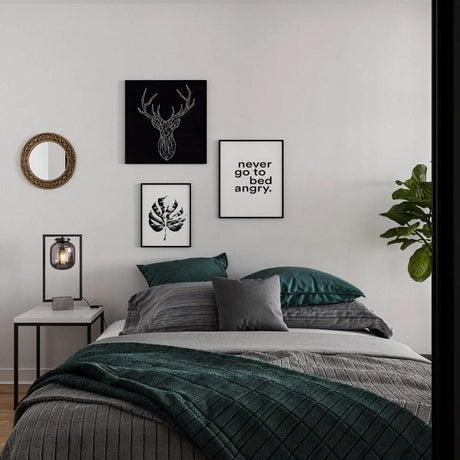 Smoke glas tafellamp grijze zware voet led lamp