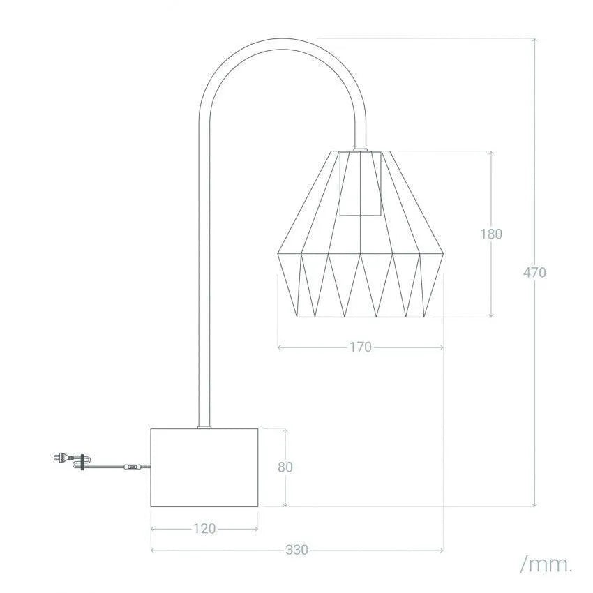 Tafellamp koper 'Fana' E27 fitting modern led lamp 470mm - FOIR