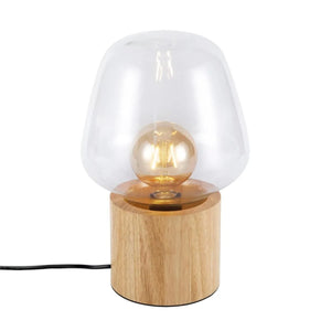 Kleine tafellamp schakelaar hout en helder glas 'Nordlux Christina' 48905014 - FOIR