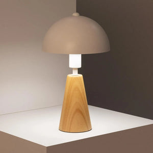 Tafellamp hout wit 'Daya' hout wit E14 fitting modern witte kap - FOIR