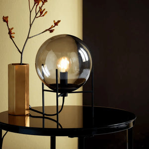 tafellamp smokeglas met e14 fitting stekker en schakelaar nordlux alton
