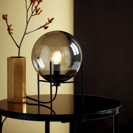 tafellamp smokeglas met e14 fitting stekker en schakelaar nordlux alton
