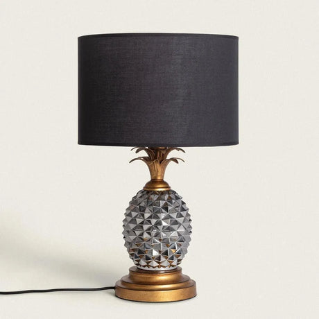 moderne tafellamp schakelaar e27 fitting goud zilver zwarte stoffen kap 
