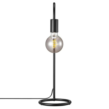 Kleine zwarte tafellamp met E27 fitting en schakelaar 'Nordlux Paco' - FOIR