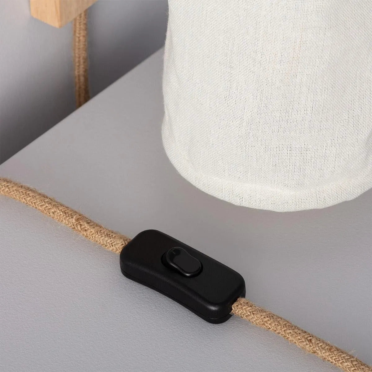 Wandlamp hout slaapkamer led lamp met stekker en schakelaar