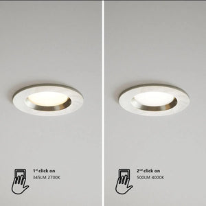 Inbouwspot nikkel rond Nordlux 'Tiaki' 2700K/4000K LED 5.7-8.6W dimbare warm naar neutraal wit IP65 - FOIR