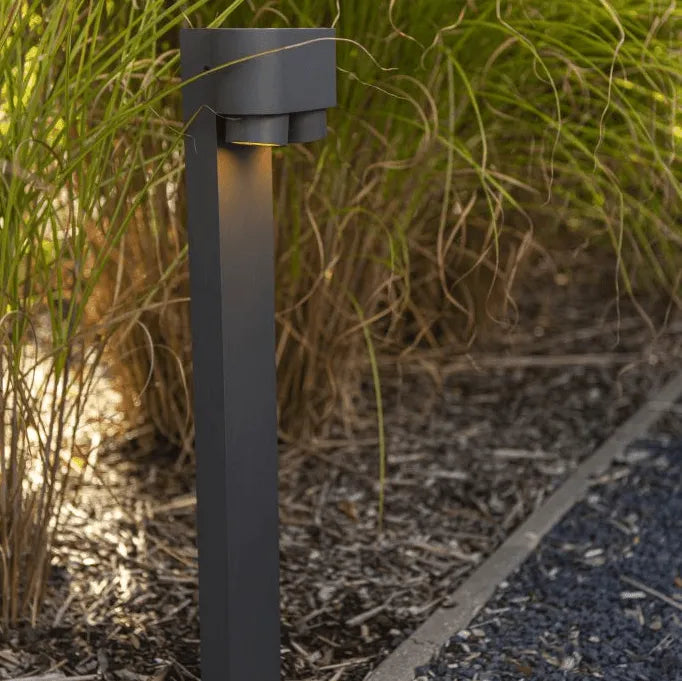 Staande tuinlamp donkergrijs met 2 GU10 fittingen 'Cypres' 75 cm - FOIR