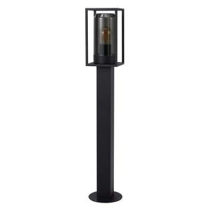 Tuinlamp staand zwart met smokeglas & E27 'Griffin' 80cm - FOIR