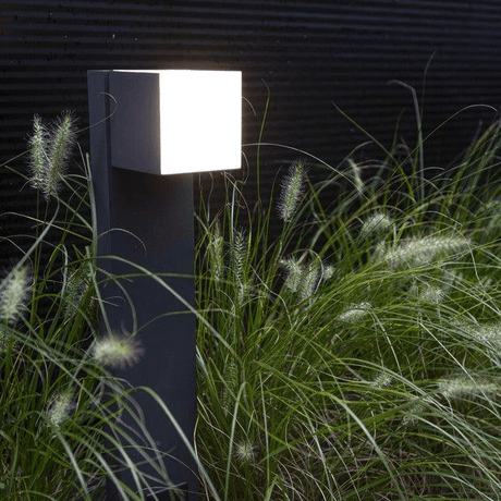 Staande tuinlamp met stopcontact staand antraciet 'Cuba' led lamp 75 cm - FOIR