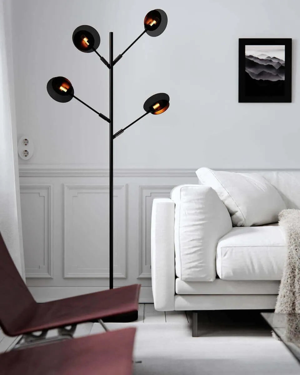 Grote vloerlamp zwart turno met g9 fittingen en schakelaar by rydens design metaal en glas 4100960-4002 7391741009623