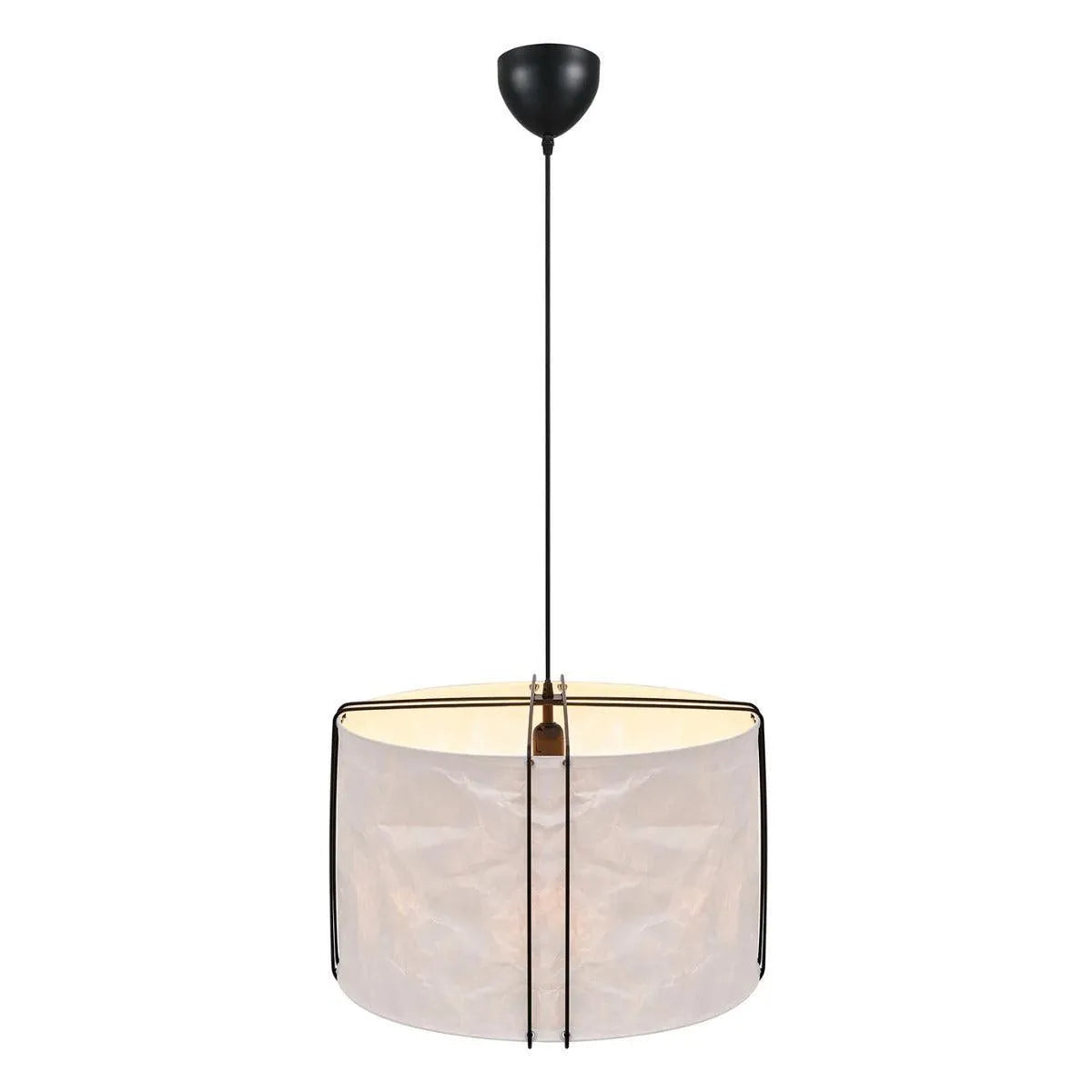 Hanglamp wit zwart papieren kap E27 fitting 'Nordlux Cardine 50' - FOIR