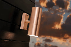 Moderne up en down wandlamp koper met 2 Gu10 fittingen design nordlux