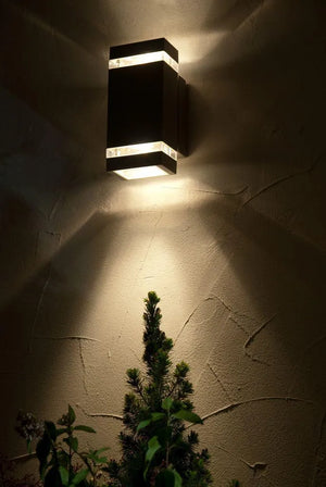 Buitenlamp Up en down grijs ingebouwde LED lichtbron 'Focus' 23 cm - FOIR