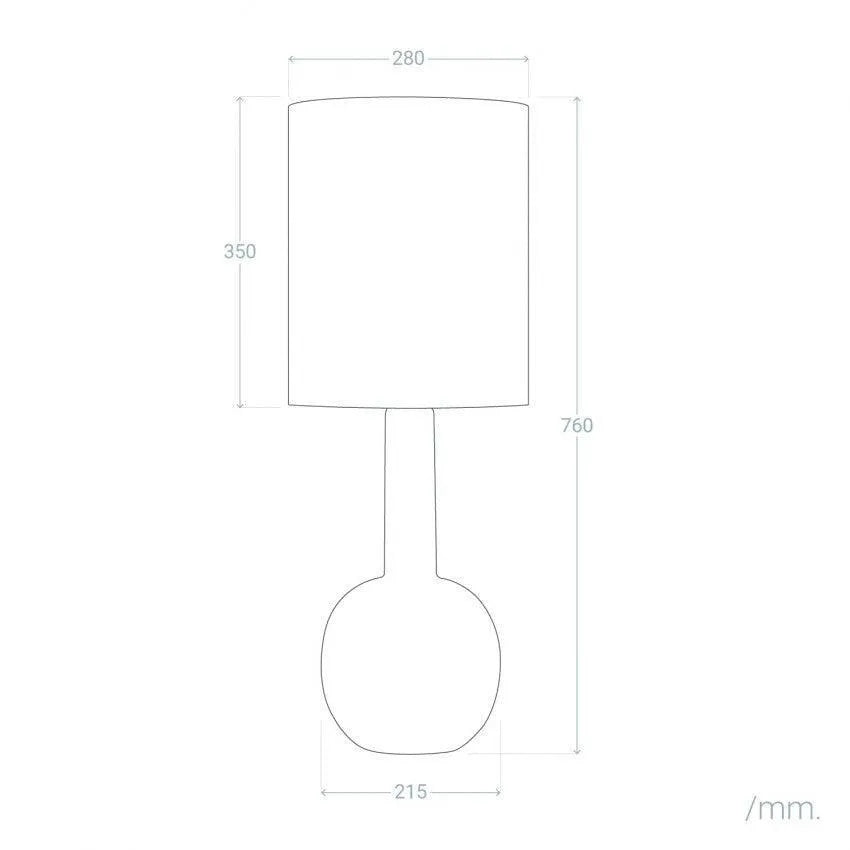 Tafellamp zwart 'Golda' modern vaas linnen kap e27 fitting 76 cm - FOIR