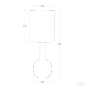 Tafellamp zwart 'Golda' modern vaas linnen kap e27 fitting 76 cm - FOIR
