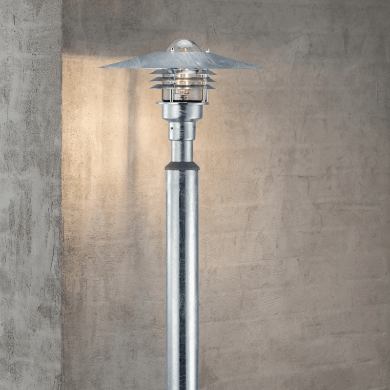Staande tuinlamp gegalvaniseerd met E27 fitting 'Vejers' - FOIR