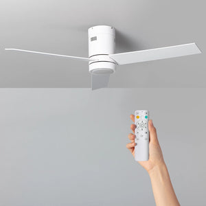 Stille plafondventilator led zilver 'Flat' super silent 40 db 132cm WIT