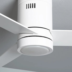 Stille plafondventilator led zilver 'Flat' super silent 40 db 132cm WIT