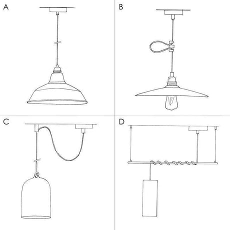 Kleine hanglamp industrieel 'Harry' mosterdgeel incl. plafondkap kabel & fitting - FOIR