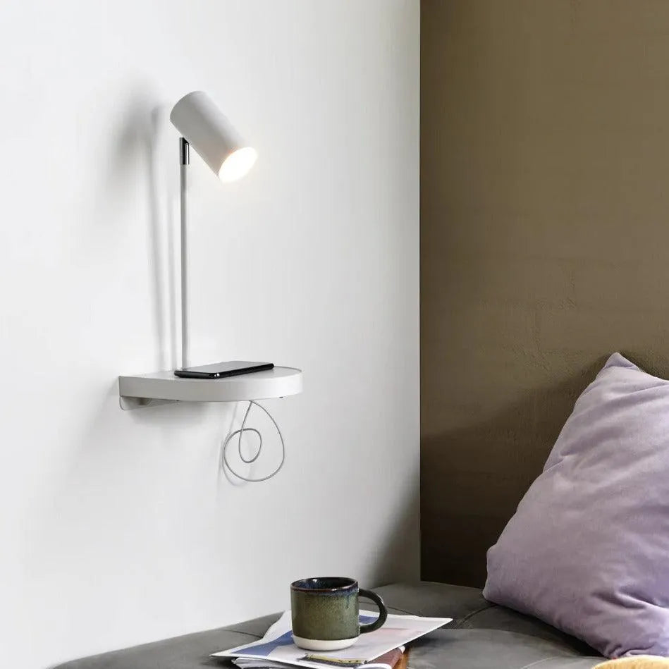 Witte wandlamp met USB schakelaar en plankje verstelbaar Nordlux Cody - FOIR