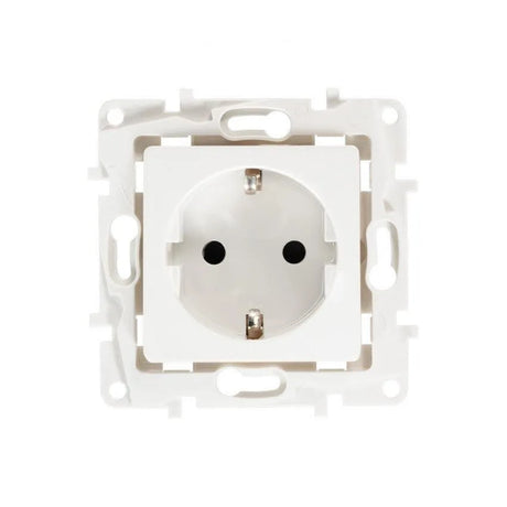 Stopcontact wit 'Shuko' klassiek stopcontact geaard modern 80mm x 80mm - FOIR