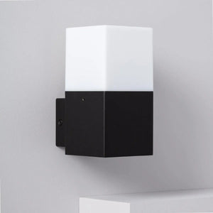 Buitenlamp zwart 'Titanium' vierkant E27 fitting wandlamp - FOIR
