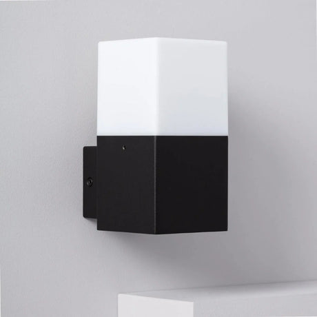 Buitenlamp zwart 'Titanium' vierkant E27 fitting wandlamp - FOIR