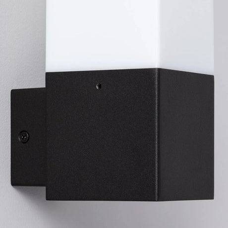 Buitenlamp zwart 'Titanium' vierkant E27 fitting wandlamp - FOIR