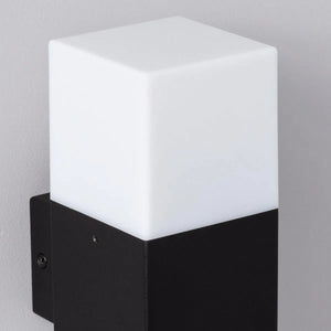 Buitenlamp zwart 'Titanium' vierkant E27 fitting wandlamp - FOIR
