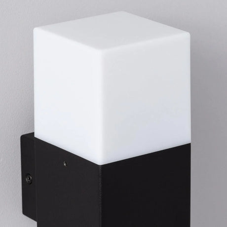 Buitenlamp zwart 'Titanium' vierkant E27 fitting wandlamp - FOIR