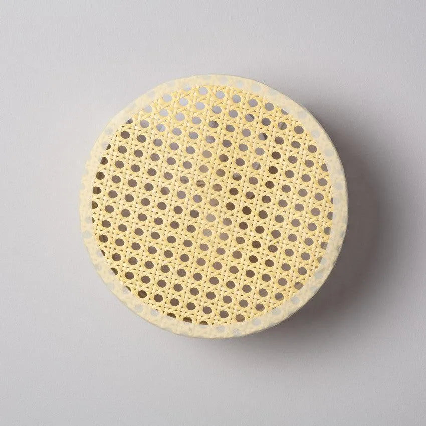 Wandlamp retro 'Marco' vintage e14 fitting rotan rond 20 cm - FOIR