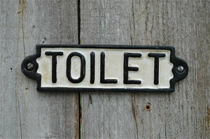 beige toilet gietijzeren bordje wc metaal