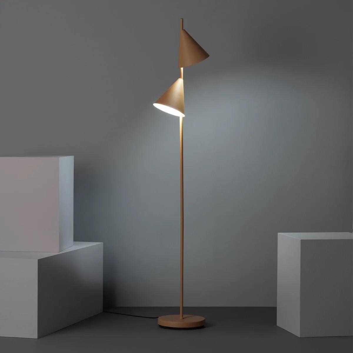Staande vloerlamp modern 'Celadon' 2x e14 fitting vloerlamp 164cm - FOIR