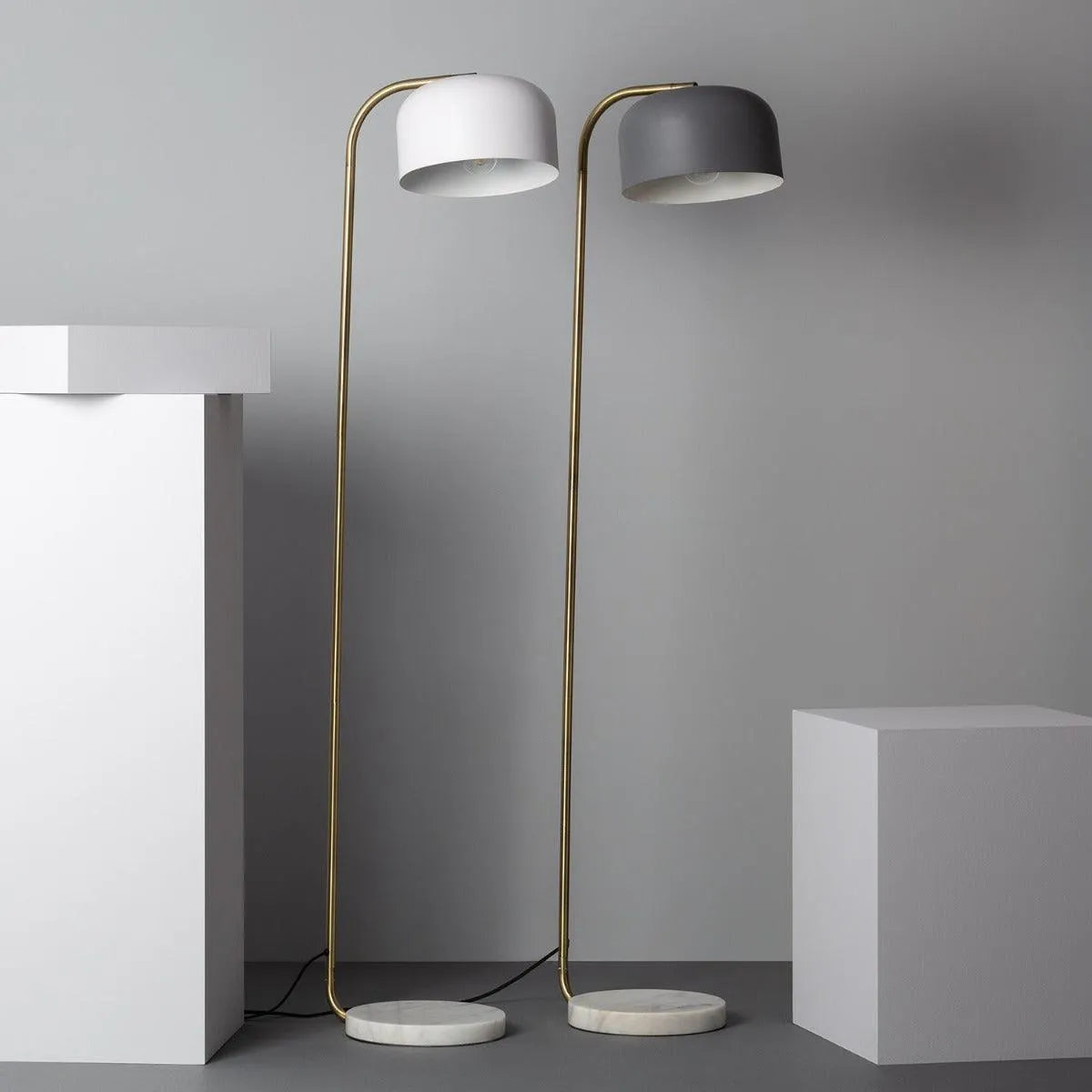 Staande lamp grijs marmer verstelbaar e27 fitting led